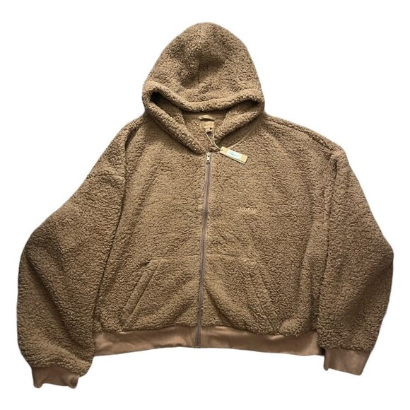 Skims 4X Cozy Knot Zip Up Boucle Soft Tigers Eye NWT MSRP $88 - Picture 1 of 5